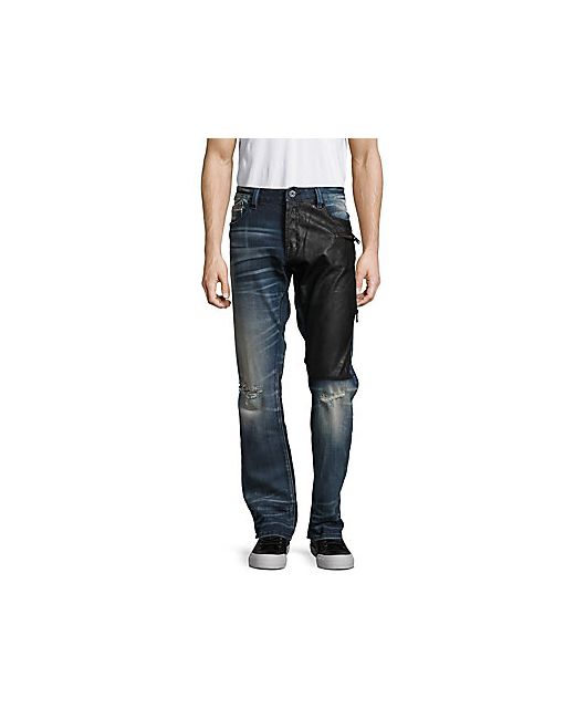 Cult Of Individuality Six-Pocket Distressed Two-Tone Denim Pants