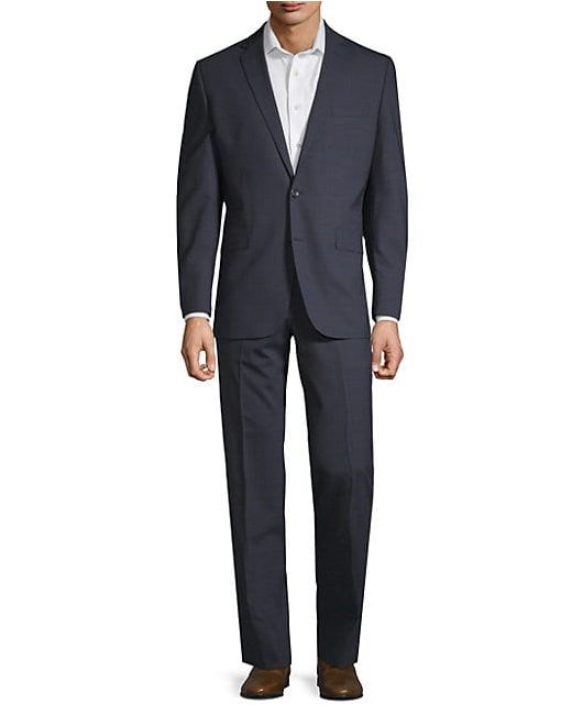 Kenneth Cole Tonal Plaid Wool Suit