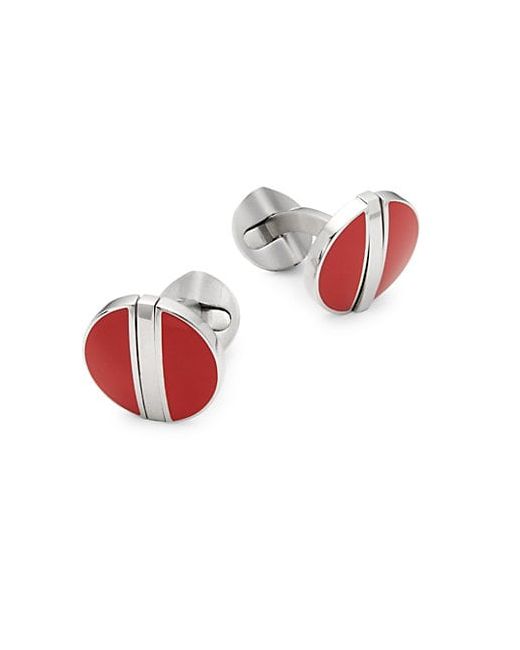 Ox & Bull Trading Company Reversible Onyx and Sterling Cufflinks
