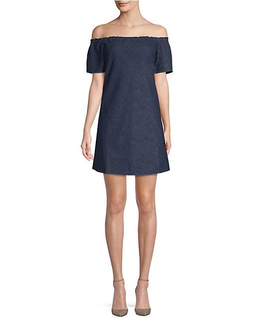 AG Adriano Goldschmied Short-Sleeve Cotton Off-The-Shoulder Dress