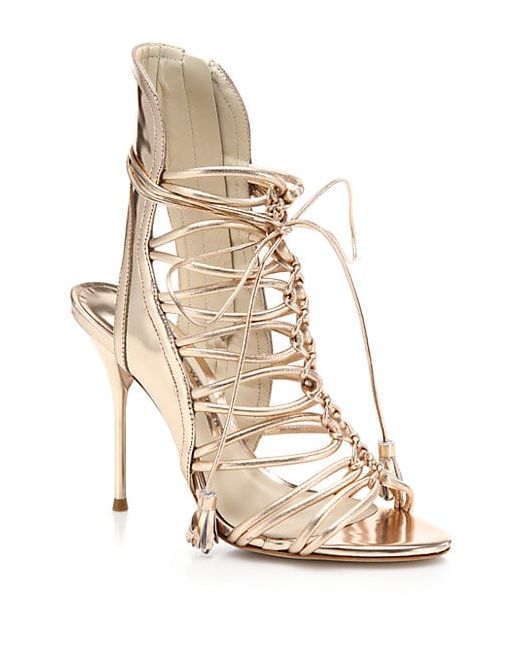 Sophia Webster Lacey Leather Lace-Up Sandals