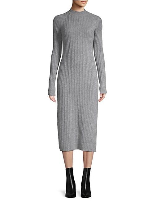 AG Adriano Goldschmied Reign Cashmere Wool Ribbed Midi Dress