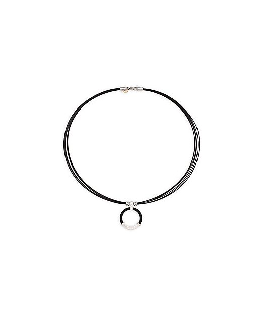 Alor 18K Sterling Diamond Circle Pendant Necklace