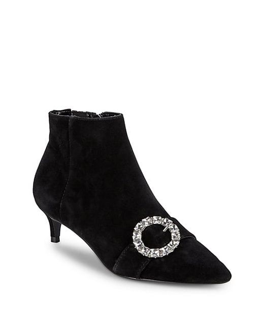 Charles David Adora Crystal Buckle Ankle Boots