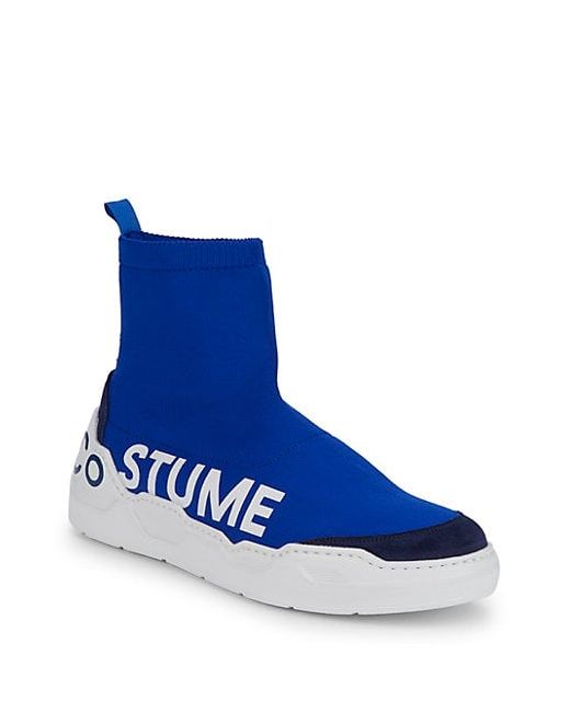 Costume National Logo Suede High-Top Sneakers