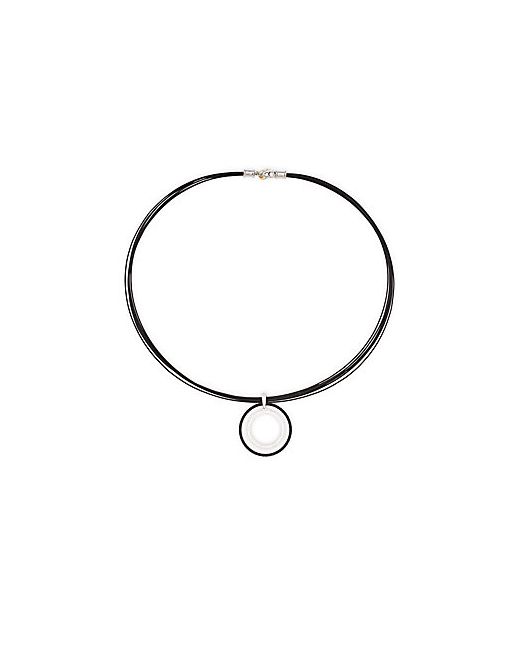 Alor 18K Sterling Pave Diamond Circle Pendant Necklace