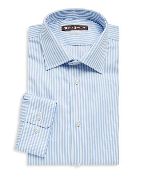 Hickey Freeman Bengal Stripe Cotton Dress Shirt
