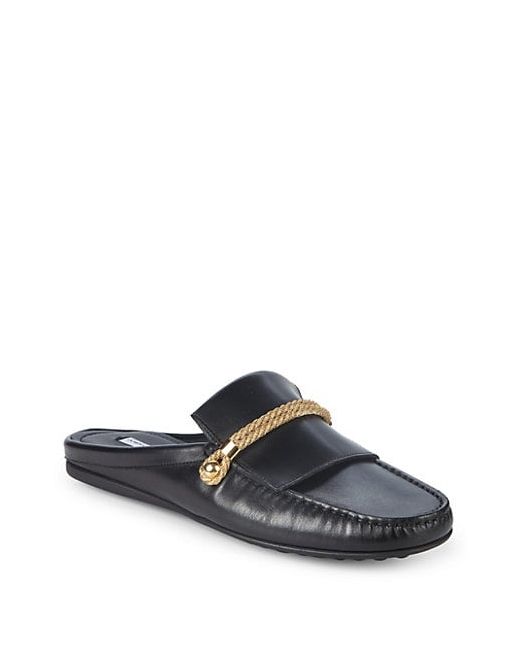 John Galliano Leather Backless Loafers