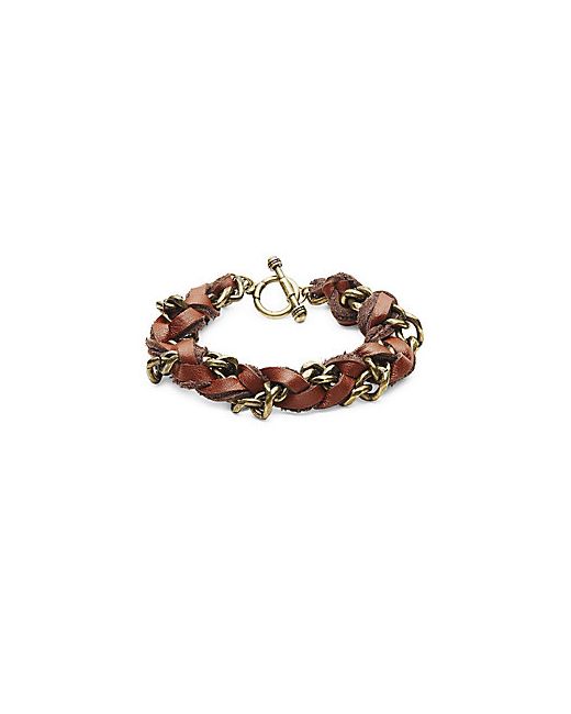 Ettika Rustic Leather Chain Bracelet
