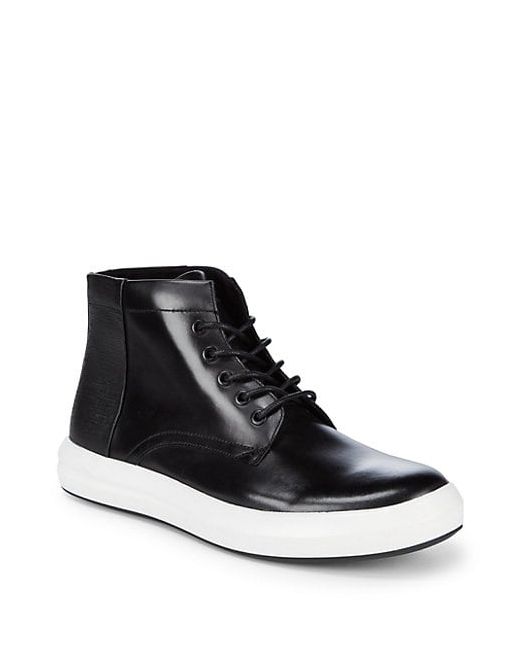Kenneth Cole Design Leather High-Top Sneakers