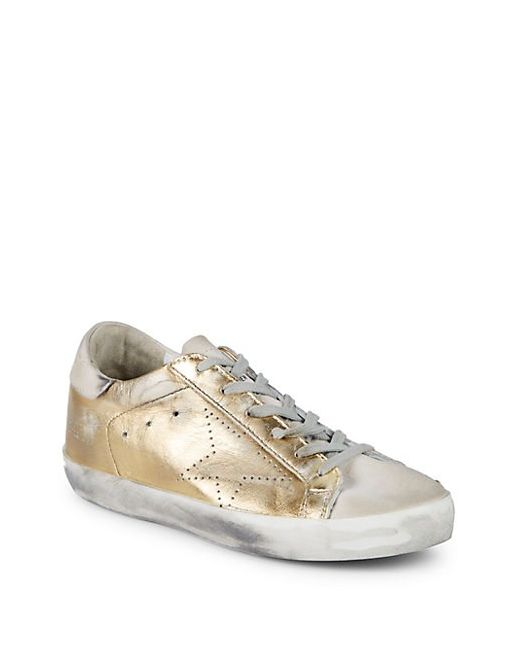 Golden Goose Superstar Lace-Up Leather Sneakers