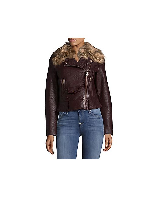 MARC NEW YORK by ANDREW MARC Faux Fur-Trimmed Moto Jacket