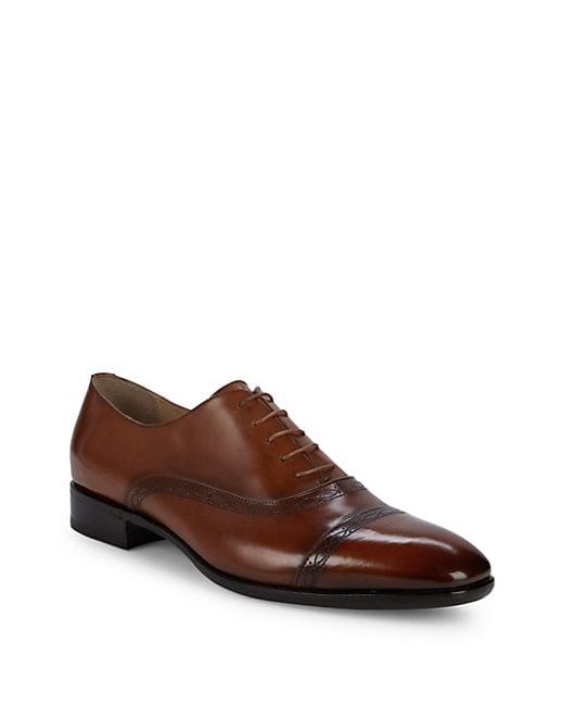 Roberto Cavalli Lace-Up Leather Oxfords