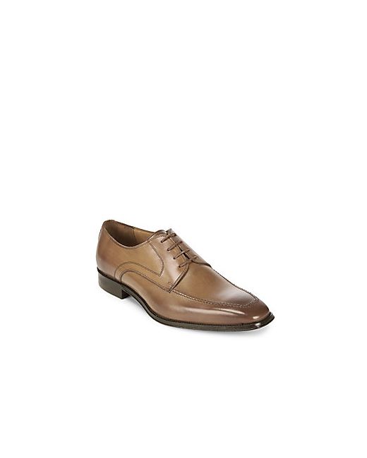 Massimo Matteo Solid Leather Derby Shoes