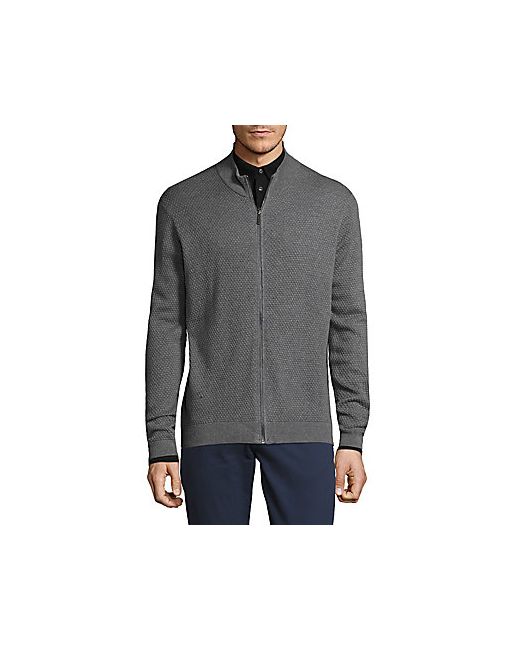 Saks Fifth Avenue Textured Full Zip Sweater