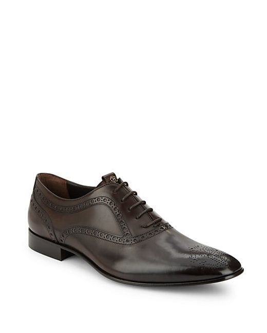 Roberto Cavalli Leather Brogue Derby Shoes