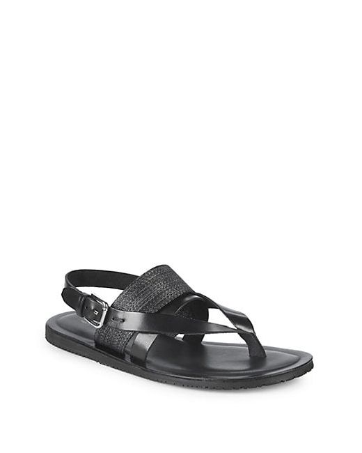 Saks Fifth Avenue Made in Italy Three-Band Leather Sandals