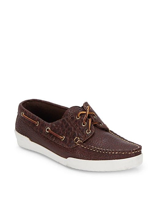 Eastland Textured Tie-Up Leather Boat Shoes