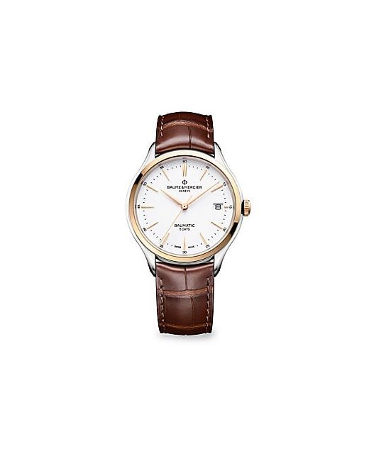 Baume & Mercier Clifton Baumatic Two-Tone Stainless Steel Alligator Strap Watch