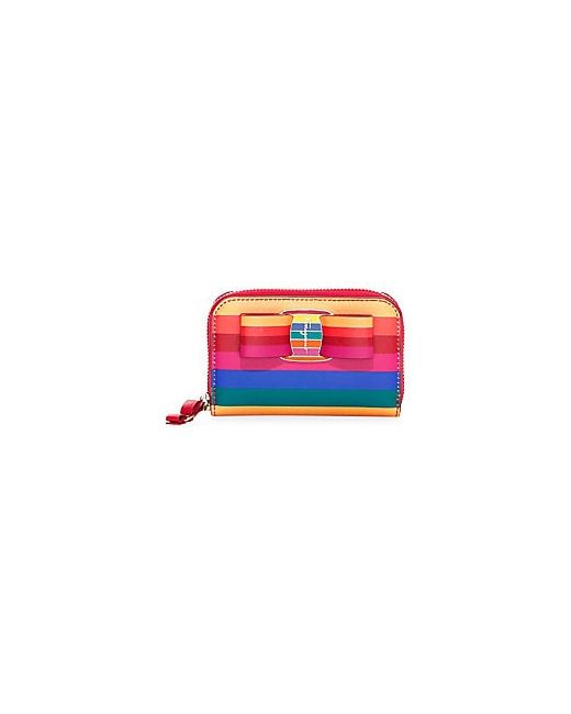 Salvatore Ferragamo Vara Rainbow Leather Wallet