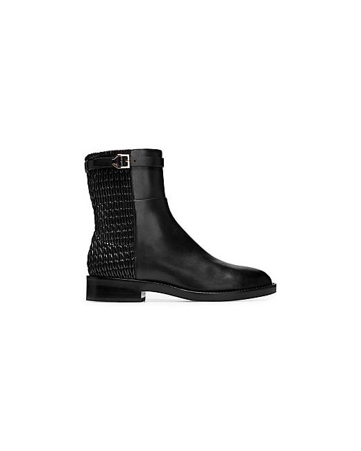 Cole Haan Lexi Grand Stretch Leather and Woven Ankle Boots
