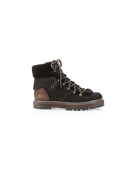 See by Chloé Eileen Lace-Up Shearling-Lined Ankle Boots