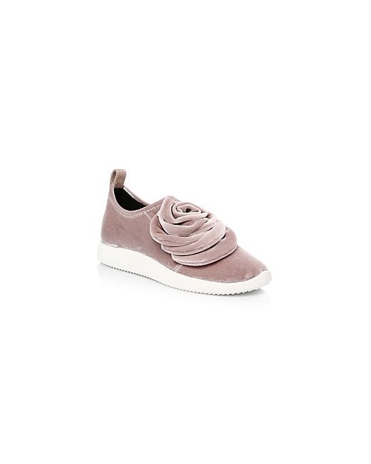 Giuseppe Zanotti Design Single Rose Velvet Slip-On Sneakers