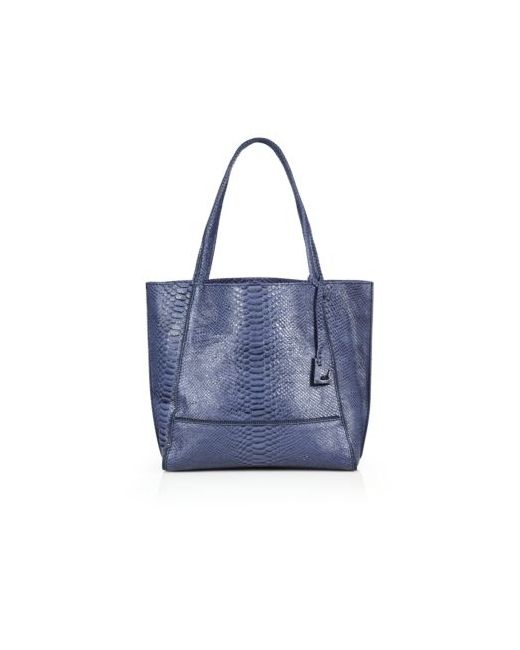 Botkier Soho Zipper-Trimmed Python-Embossed Leather Tote