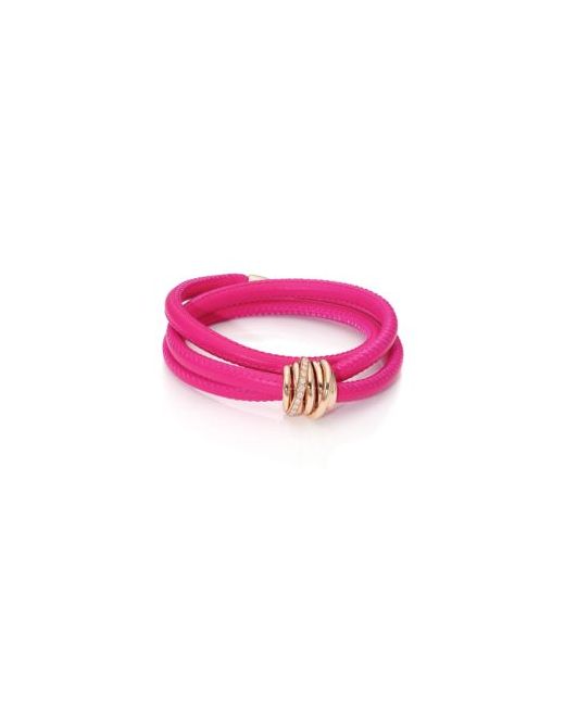 de GRISOGONO Allegra Diamond 18K Rose Gold Leather Wrap Bracelet/Passion