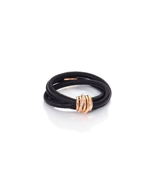 de GRISOGONO Allegra Diamond 18K Rose Gold Leather Wrap Bracelet/Black