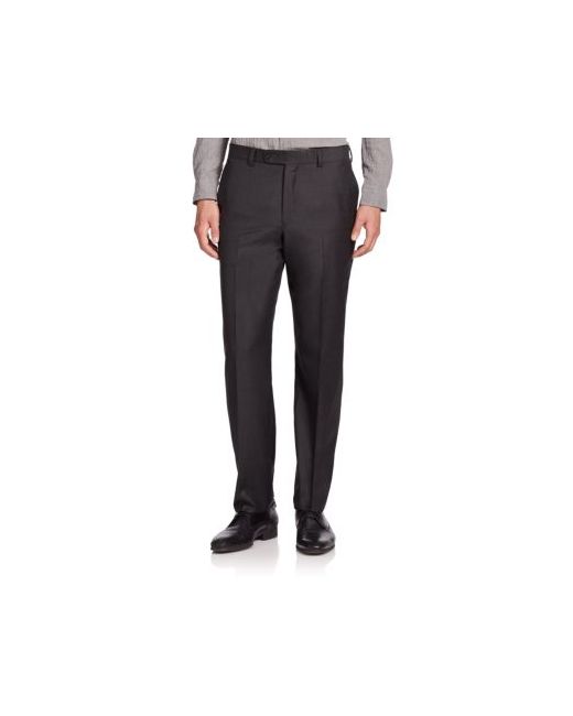 Saks Fifth Avenue Collection Wool Flat-Front Pants