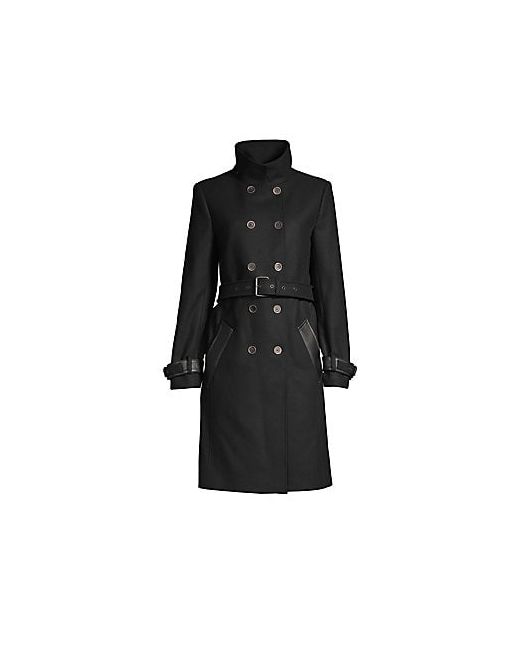 The Kooples Wool-Blend Double-Breasted Trench Coat
