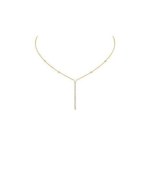 Messika Gatsby 18K Diamond Bar Pendant Necklace