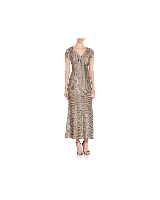 Laundry by Shelli Segal Embellished V-Neck Gown