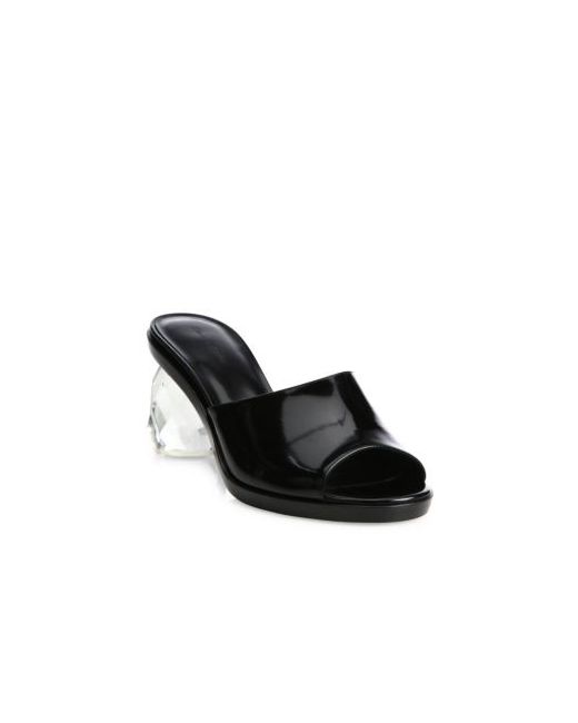 Simone Rocha Faceted Lucite-Heel Patent Leather Mules