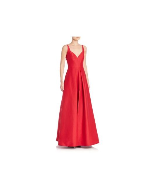 Halston Heritage Solid Pleated Gown