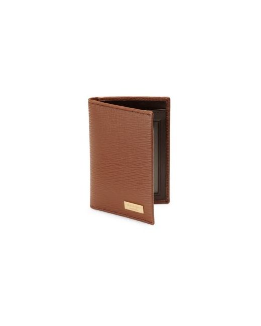 Salvatore Ferragamo New Revival Texture Calfskin Bifold Card Case
