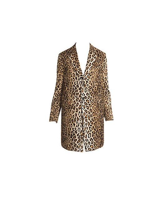 Versace Cheetah-Print Faux-Fur Long Coat