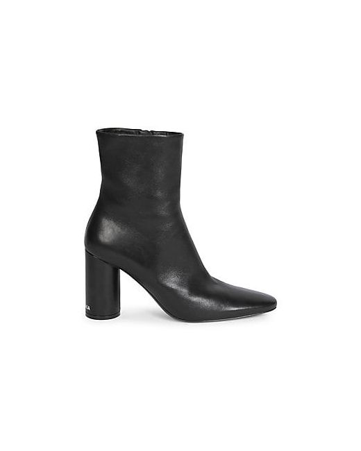 Balenciaga Oval Leather Block-Heel Ankle Boots