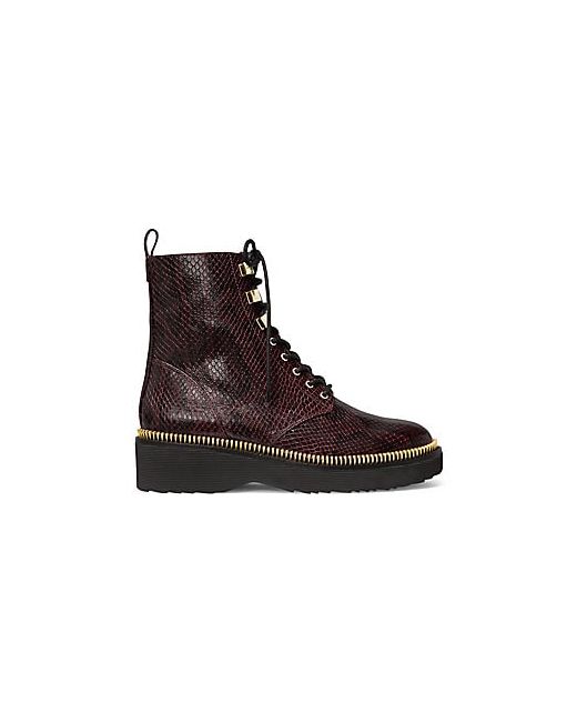 Michael Michael Kors Haskell Snakeskin-Embossed Leather Combat Boots
