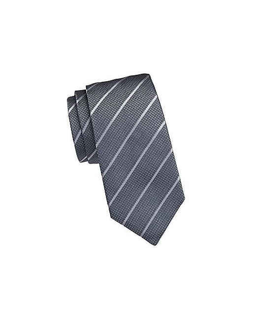 Giorgio Armani Diagonal Stripe Grid Jacquard Silk Tie