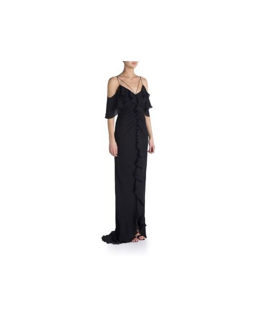 Emilio Pucci Ruffled Cold-Shoulder Gown