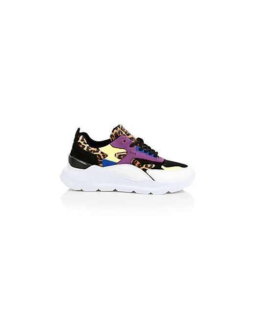 D.A.T.E. . Fuga Leopard-Print Leather Chunky Sneakers