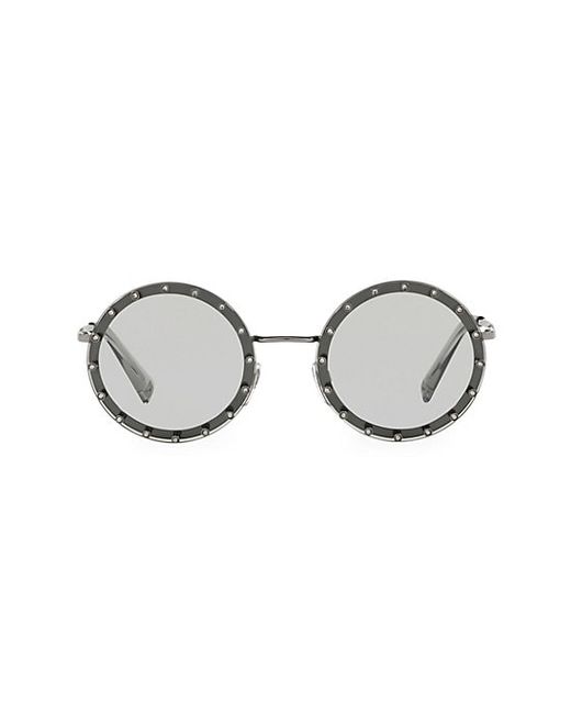 Valentino Garavani 52MM Solid Embellished Round Sunglasses