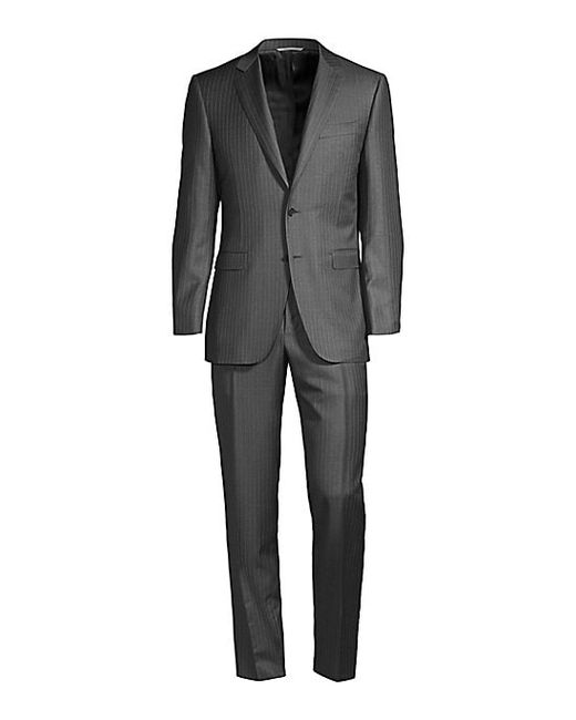 Canali Wool Pinstripe Suit 56 46