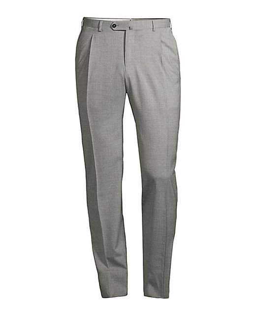 Isaia Solid Dynamic Comfort Wool-Blend Trousers