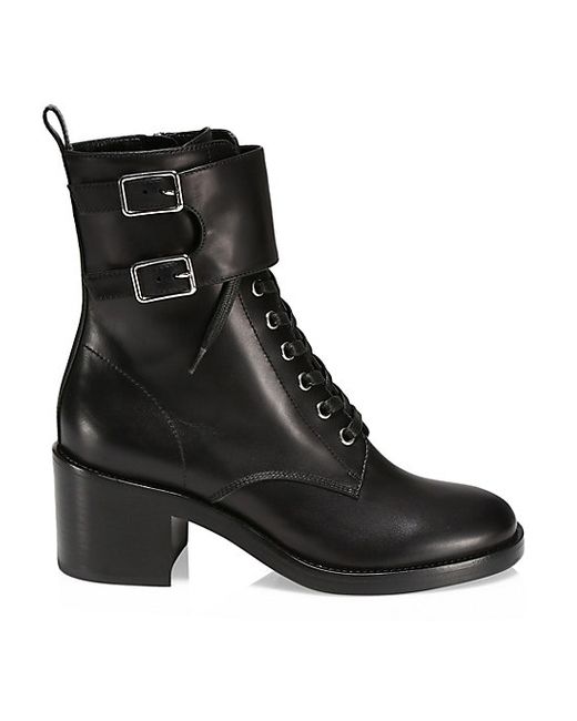 Gianvito Rossi Lagarde Lace-Up Leather Combat Boots