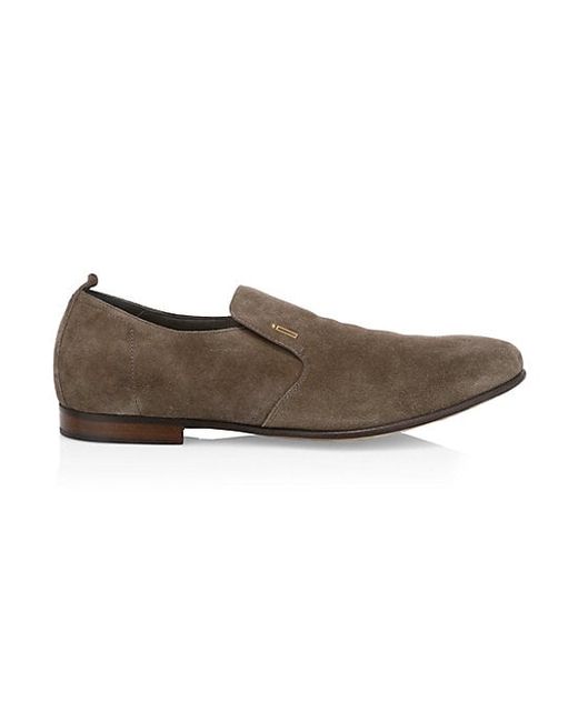Dunhill Engine Turn Suede Loafers 43