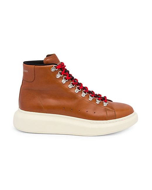 Alexander McQueen High-Top Leather Platform Sneakers