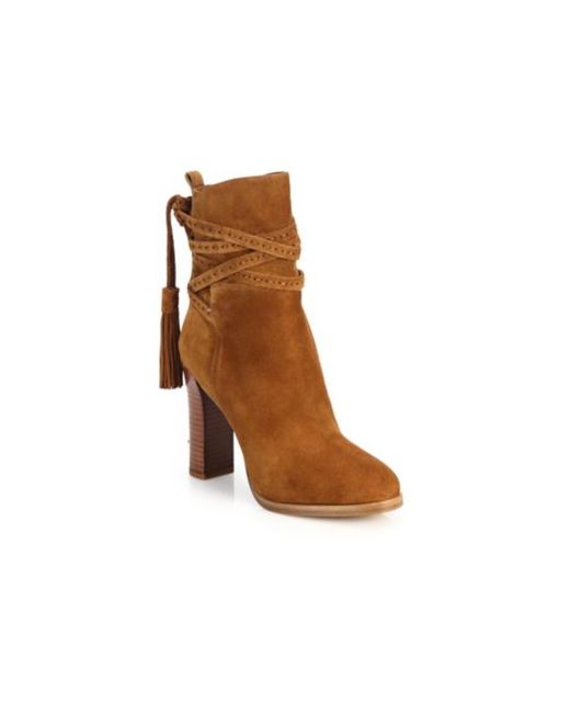 Michael Kors Collection Palmer Suede Tassel Ankle Boots